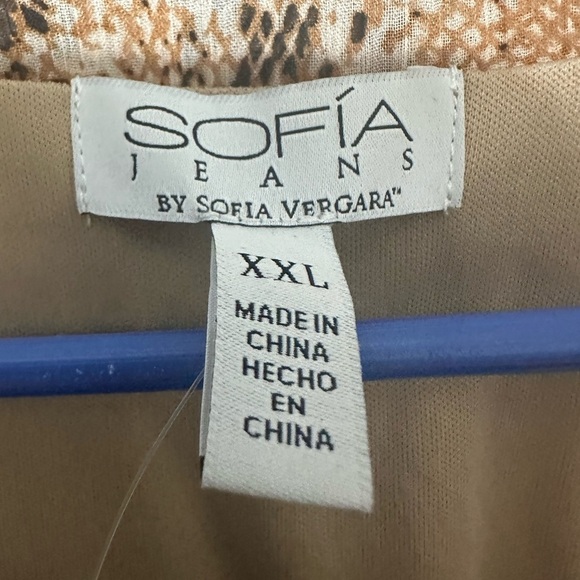 Sofia Jeans Dress XXL Snake Print Cutout Maxi Tan Brown Long Sleeve NWT - Picture 6 of 9